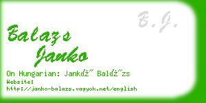 balazs janko business card